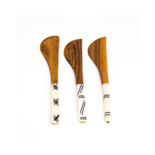Simple Batik Olive Wood Spreder Set Of 3